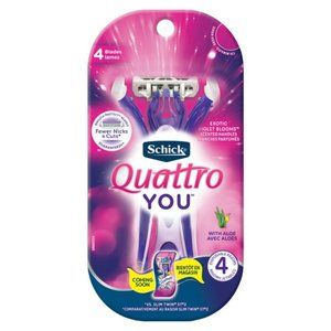 6 pack Schick - Razors, 4 Blades, Exotic Violet Blooms Scent (4 count)